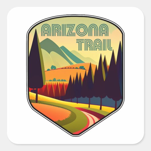 Arizona Trail Kleuren Vierkante Sticker (Voorkant)