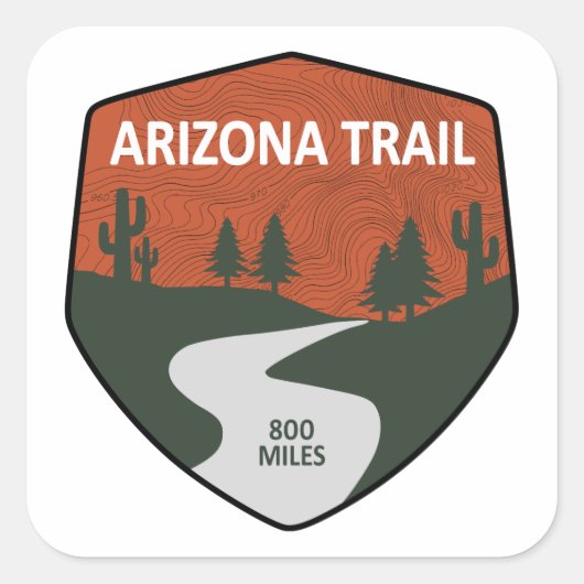 Arizona Trail Vierkante Sticker (Voorkant)