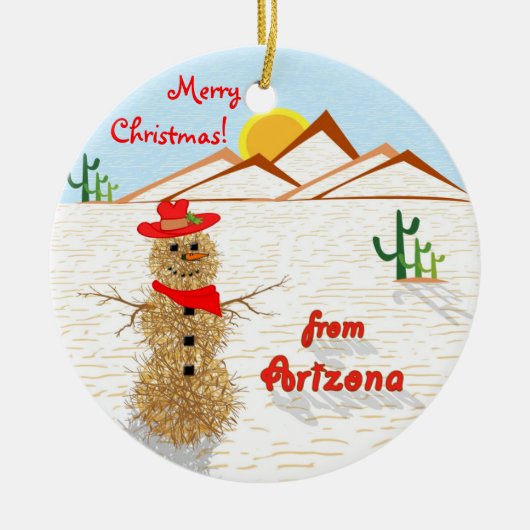 Arizona Tumbleweed Kerstmis Keramisch Ornament (Voorkant)