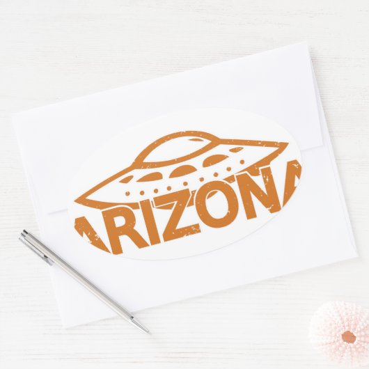 Arizona UFO Ovale Sticker (Envelop)