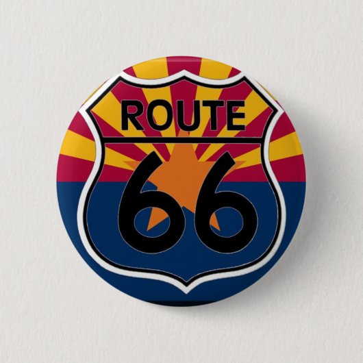 Arizona vlag Route 66 Ronde Button 5,7 Cm (Voorkant)