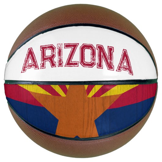 Arizona Vlag Starburst Rugged Basketbal (Voorkant)