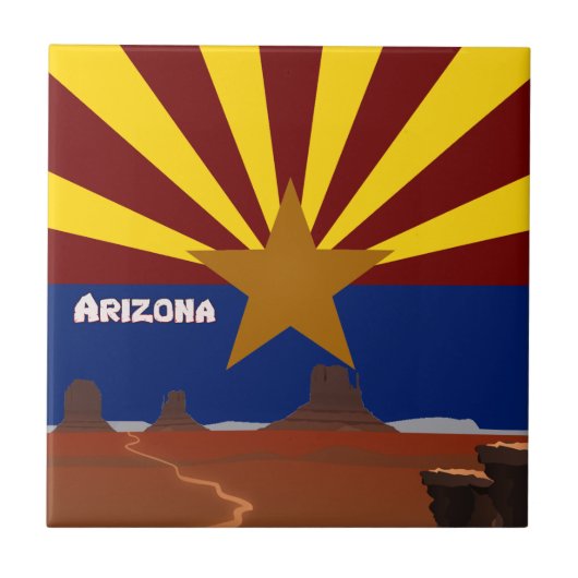 Arizona vlag tegeltje (Voorkant)