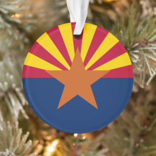 Arizona Vlag: Zetting Star Zon, The Copper State Ornament