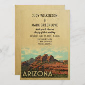 Arizona Wedding Invitation  midden-eeuw Kaart (Voorkant / Achterkant)