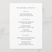 Arizona Wedding Welcome Letter & Itinerary (Achterkant)