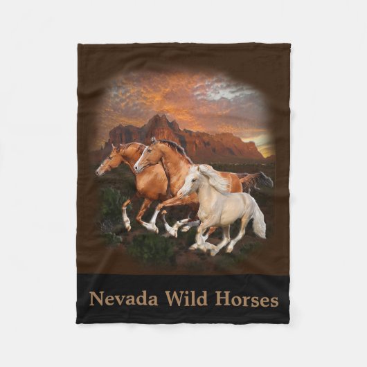 Arizona Wild paarden Fleece Deken (Voorkant)