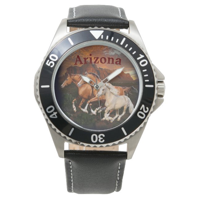Arizona Wild paarden Horloge (Voorkant)