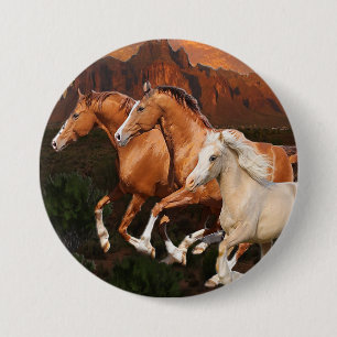 Arizona wilde paarden ronde button 7,6 cm