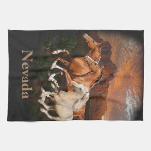 Arizona wilde paarden theedoek