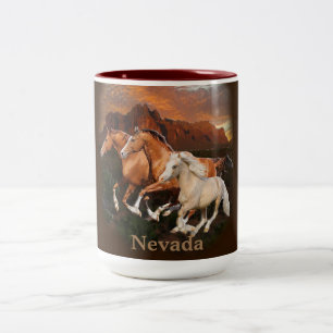Arizona wilde paarden tweekleurige koffiemok