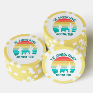 Arizona Woestijn Cactus Zonsondergang Persoonlijk Poker Chips