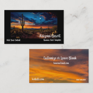 Arizona Woestijn Cactus Zonsondergang Zakelijke Ka Visitekaartje