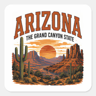 Arizona Woestijn Zonsondergang Avontuur Vierkante Sticker