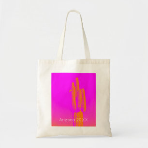 Arizona Year Hot Pink Oranje White Modern Cactus Tote Bag