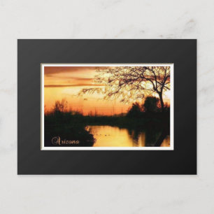 Arizona-zonsondergang in oranje en zwart briefkaar briefkaart
