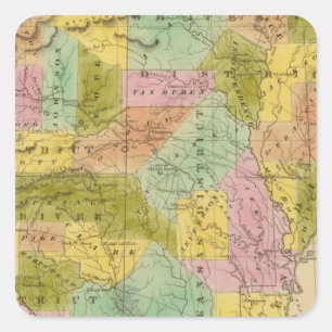 Arkansas 9 vierkante sticker