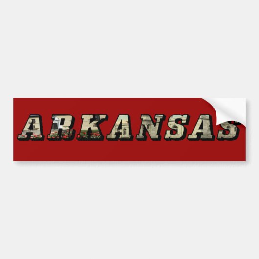 Arkansas Afbeelding Text Bumpersticker (Voorkant)