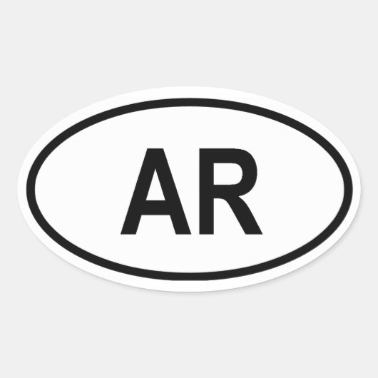 Arkansas "AR" Ovale Sticker (Voorkant)