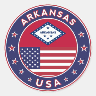 Arkansas, Arkansas sticker, Verenigde Staten Ronde Sticker