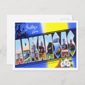 Arkansas  Big Letters Briefkaart (Voorkant / Achterkant)