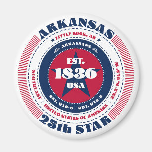 Arkansas Circle Typography Souvenir Magnet Magneet