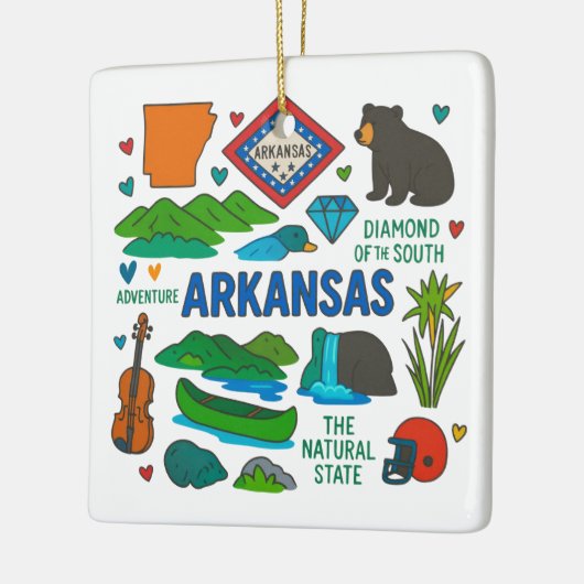 Arkansas Custom Family Trip Keepsake Kerstmis Keramisch Ornament (Links)