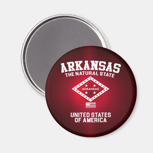 Arkansas De Natuurlijke Staat Magneet (Voorkant / Achterkant)