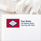 Arkansas Drapeau Retourner l'adresse Étiquettes (En situation)