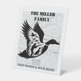 Arkansas Duck Hunting Cabin Decor Personalised Reclamebord Met Voetstuk