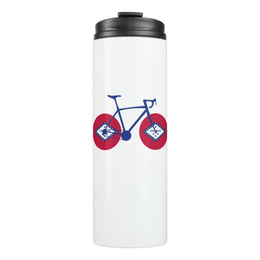 Arkansas Flag Cycling Thermosbeker (Voorkant)