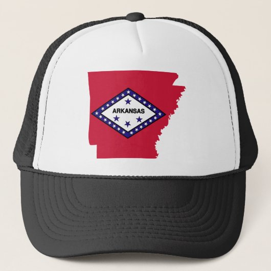 Arkansas Flag Map Trucker Pet (Voorkant)