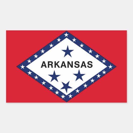 Arkansas Flag Rechthoekige Sticker (Voorkant)