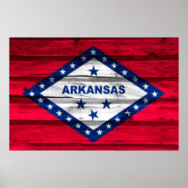 Arkansas Grunge State Flag Poster