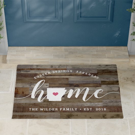 Arkansas Home State Personalized Wood Kijk Deurmat