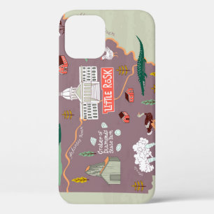 Arkansas Illustrated: Verenigde Staten Reiskaart iPhone 12 Hoesje