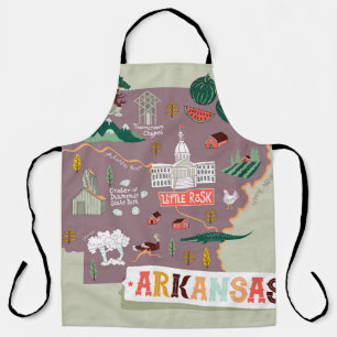 Arkansas Illustrated: Verenigde Staten Reiskaart Schort