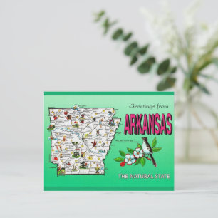 Arkansas  kaart Briefkaart