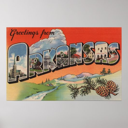 Arkansas (Landscape Scene) - Grote letter Poster (Voorkant)