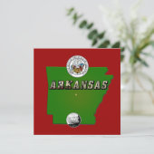 Arkansas Map, Seal and State Faux Quarter Kaart (Staand voorkant)