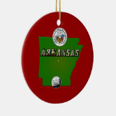 Arkansas Map, Seal and State Faux Quarter Keramisch Ornament (Rechts)