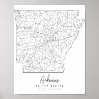 Arkansas Minimal Street Map