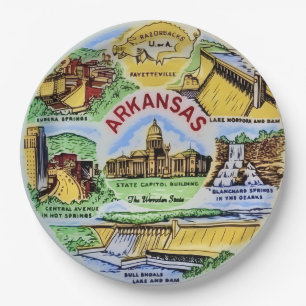 Arkansas Oriëntatiepunten Feestborden Papieren Bordje