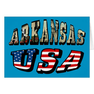 Arkansas Picture et USA Flag Text