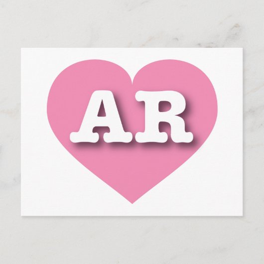 Arkansas Pink Heart - Ik hou van AR Briefkaart (Voorkant)