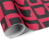 Arkansas Red and Black Checker Pattern Cadeaupapier (Rol Hoek)