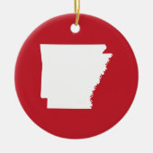 Arkansas Red en White Keramisch Ornament (Voorkant)