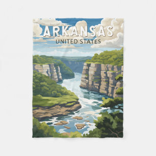 Arkansas Reis Kunst Vintage Fleece Deken