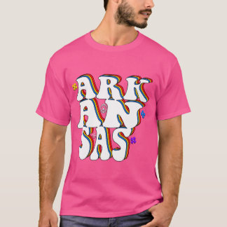 Arkansas Retro Hippie 70s Flower Power Design Prem T-shirt