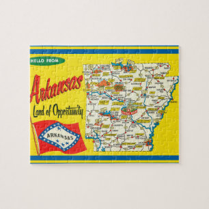 Arkansas Road Map Briefkaart Legpuzzel
